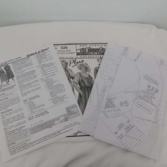 Stretch & Sew 526 Sewing Pattern Women Plus Bust Sizes 46-56 Dress Jumper Person - Picture 3 of 3